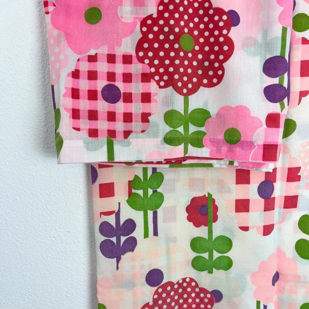 Vintage 1960/70's Floral 3 Piece Curtain Set